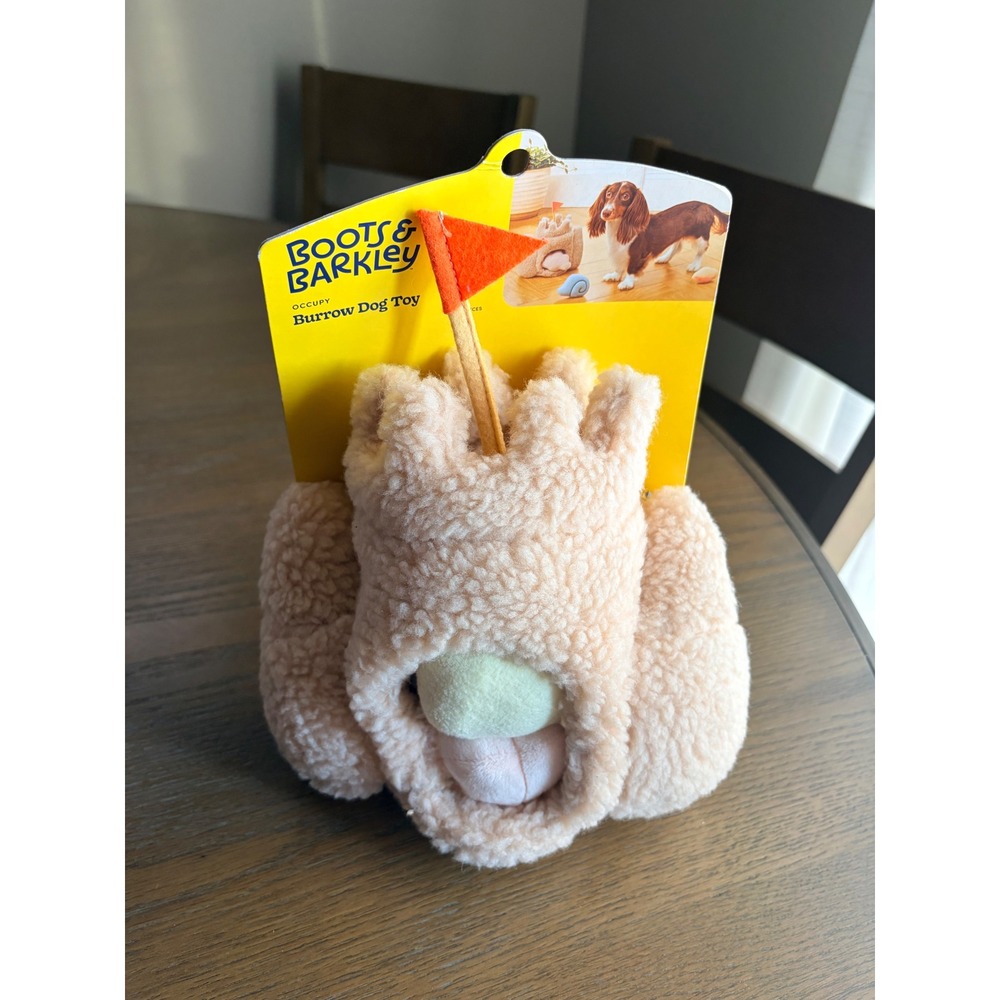 Boots & Barkley Occupy Burrow Dog Toy Sandcastle with Squeaky Shells Plush